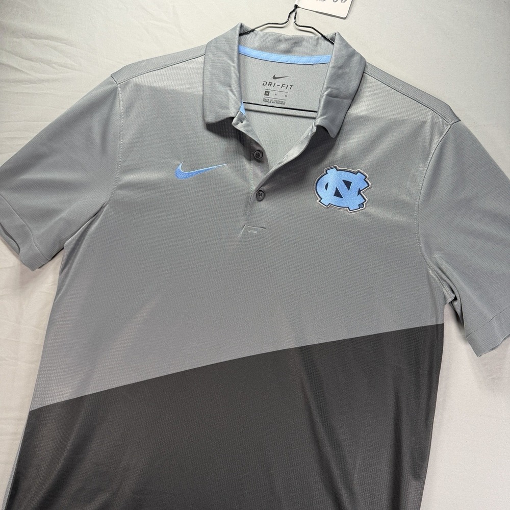 Nike North Carolina Tar Heels Polo Shirt Mens Medium Dri Fit Coach Football